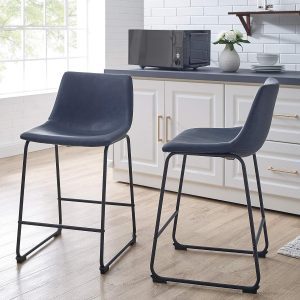 Stylish Comfort: Our Review of Navy Faux Leather Counter Stools