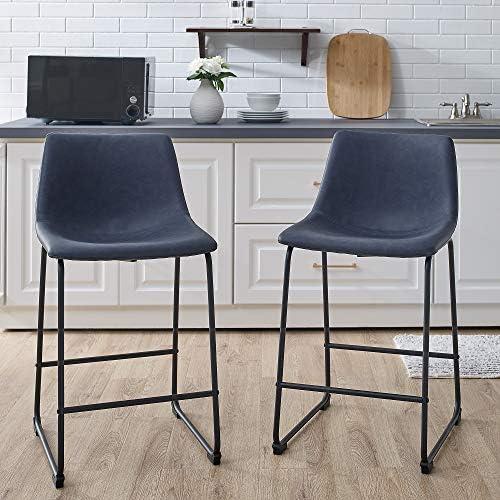 Stylish Comfort: Our Review⁤ of Navy Faux Leather Counter​ Stools