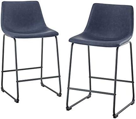Stylish Comfort: Our Review of Navy Faux leather⁢ Counter Stools