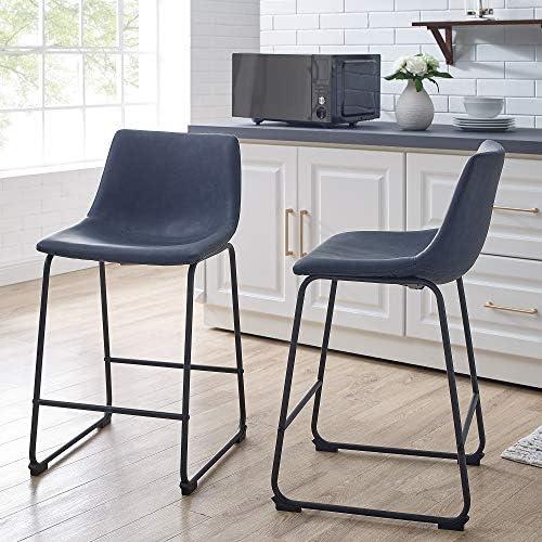 Stylish Comfort: Our Review of Navy Faux Leather Counter Stools